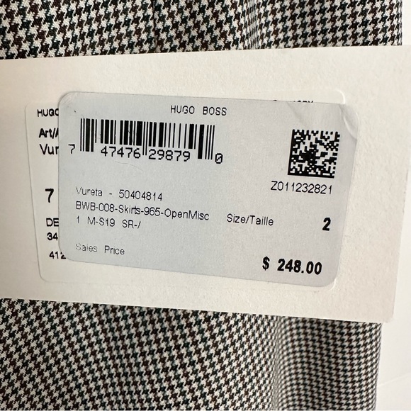 NWT Hugo Boss Stretch Wool Slim-fit Faux Wrap Pencil Skirt - Picture 12 of 12